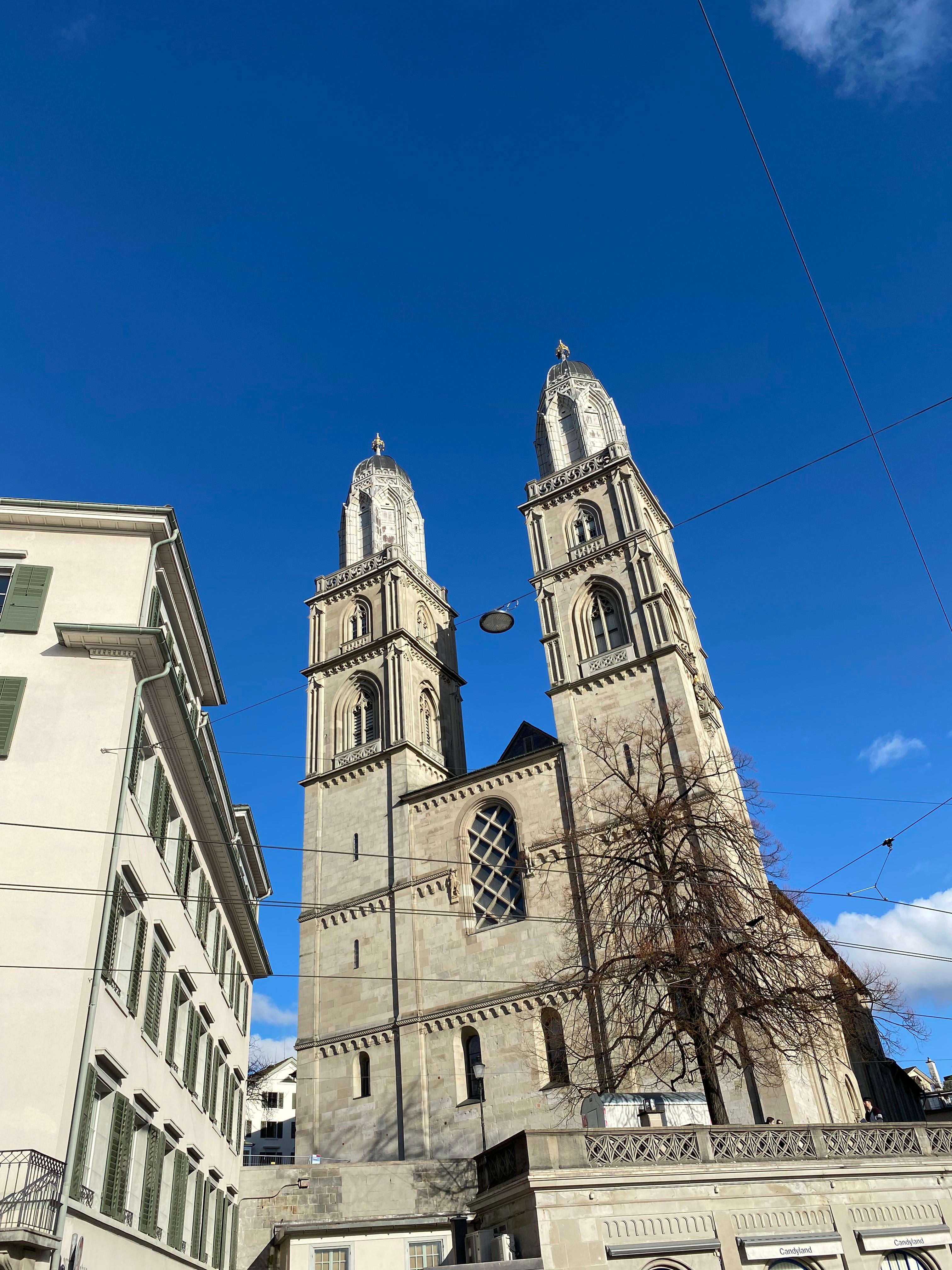Twin Romanesque towers of the Grossmünster