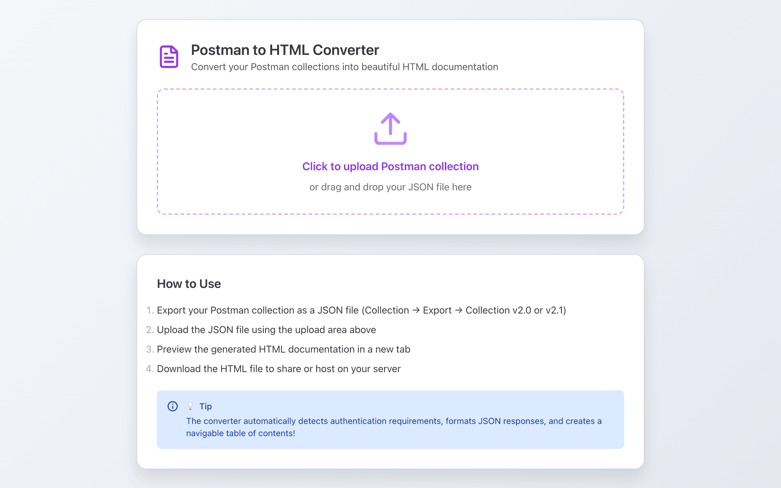 Postman to HTML screenshot